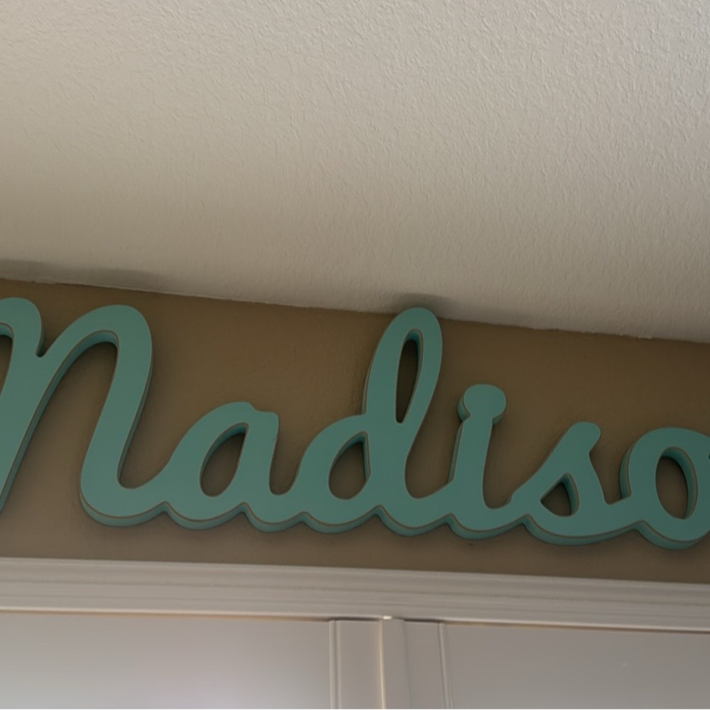 Teal Script Wall Decor